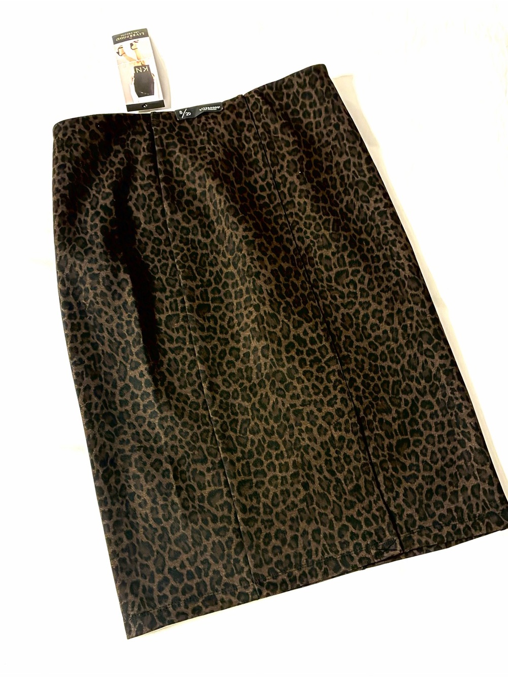Liverpool Dark Brown Leopard Print Pencil Skirt